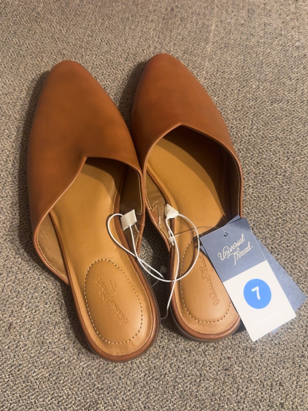 Universal Thread Cognac Pointed D'Orsay Mule Flats